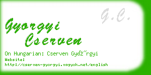 gyorgyi cserven business card